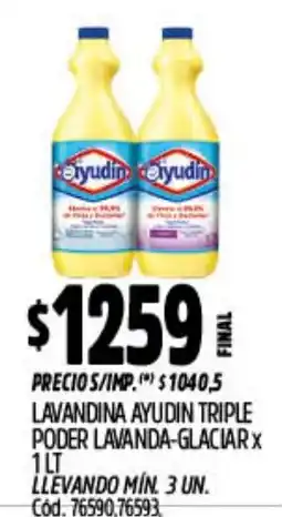 Supermercados Yaguar Ayudin lavandina ayudin triple poder lavanda-glaciar oferta
