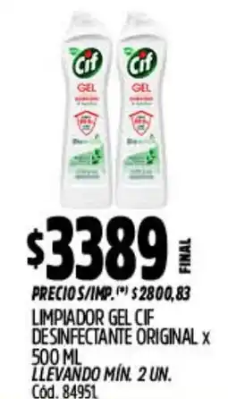 Supermercados Yaguar Cif limpiador gel desinfectante original oferta