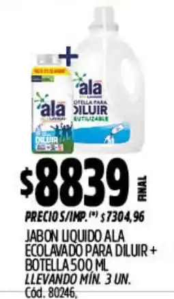 Supermercados Yaguar Ala jabon liquido ecolavado para diluir oferta