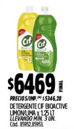 Supermercados Yaguar Cif detergente bioactive limon/lima oferta
