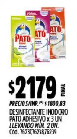 Supermercados Yaguar Pato patente desinfectante inodoro oferta