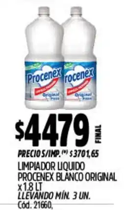 Supermercados Yaguar Procenex limpiador liquido blanco original oferta
