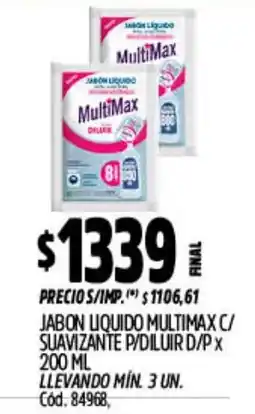 Supermercados Yaguar Multimax jabon liquido oferta
