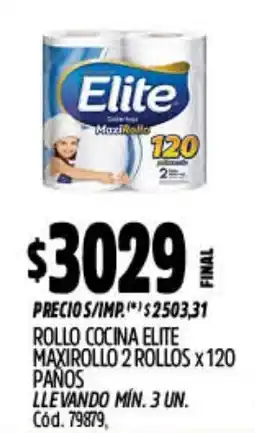 Supermercados Yaguar Elite rollo cocina elite maxirollo 2 rollos x 120 panos oferta