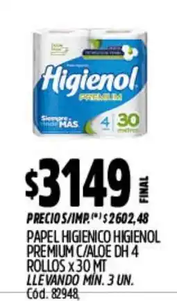 Supermercados Yaguar Higienol papel higienico premium c/aloeh oferta