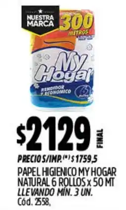 Supermercados Yaguar My hogar papel higienico natural oferta