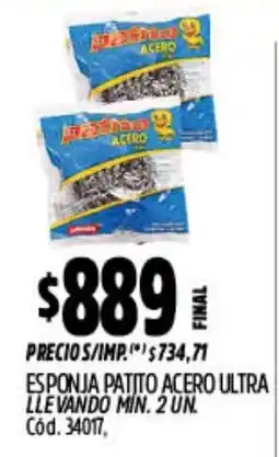 Supermercados Yaguar Juztshoes esponja patito acero ultra oferta