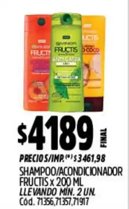 Supermercados Yaguar Fructis shampoo/acondicionador oferta