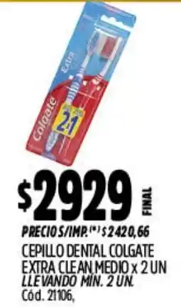 Supermercados Yaguar Colgate cepillo dental extra clean medio oferta