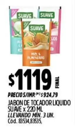 Supermercados Yaguar Suave jabon de tocador liquido oferta