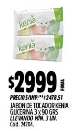 Supermercados Yaguar Kenia jabon de tocador oferta