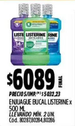 Supermercados Yaguar Listerine enjuague bucal oferta