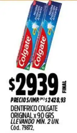 Supermercados Yaguar Colgate dentífrico original oferta