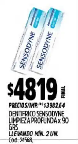 Supermercados Yaguar Sensodyne dentífrico sensodyne limpieza profunda oferta