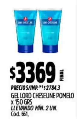 Supermercados Yaguar Lord cheseline gel pomelo oferta