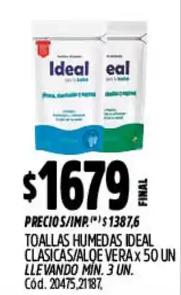 Supermercados Yaguar Ideal toallas humedas oferta
