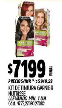 Supermercados Yaguar Garnier kit de tinta nutrisse oferta