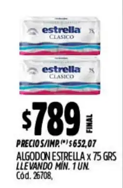 Supermercados Yaguar Estrella algodón clásico oferta