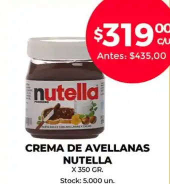 Supermercados Tadicor Crema de Avellanas Nutella x 350gr. oferta