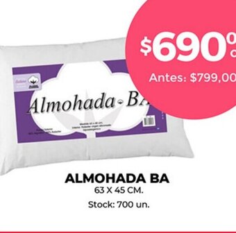 Supermercados Tadicor Almohada Ba 63 x 45 cm oferta