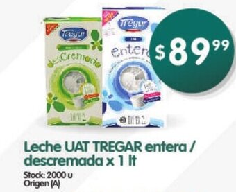 Supermercados Buenos Días Leche UAT Tregar Entera / Descremada x 1 lt. oferta