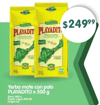 Supermercados Buenos Días Yerba Mate Con Palo Playadito x 500 g oferta