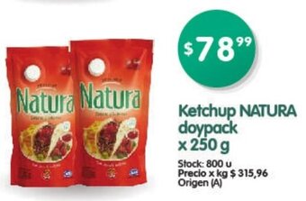 Supermercados Buenos Días Ketchup Natura Doypack x 250g oferta