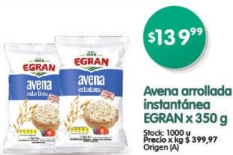 Supermercados Buenos Días Avena Arrollada Instantánea Egran x 350 g oferta