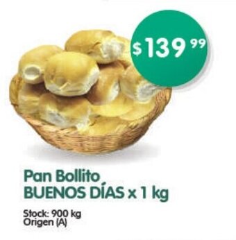 Supermercados Buenos Días Pan Bollito Buenos Días x 1 kg oferta