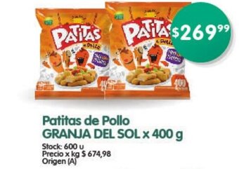 Supermercados Buenos Días Patitas De Pollo Granja Del Sol x 400 g oferta