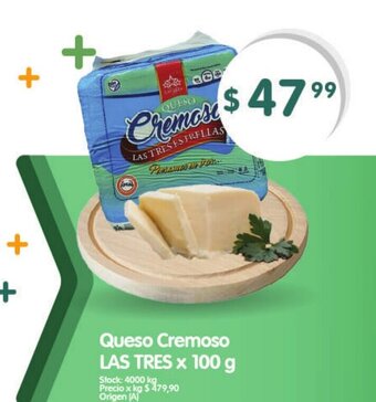 Supermercados Buenos Días Queso Cremoso Las tres x 100 g oferta