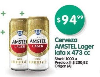 Supermercados Buenos Días Cerveza Amstel Lager Lata x 473 cc oferta