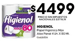 Diarco Higienol papel higiénico max aloe panal oferta