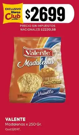 Diarco Valente madalenas oferta