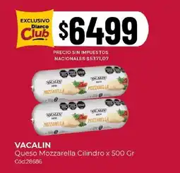 Diarco Vacalin queso mozzarella cilindro oferta