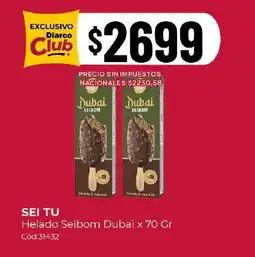 Diarco Seibom helado dubai oferta