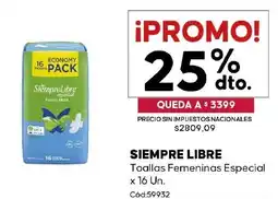 Diarco Siempre libre toallas femeninas especial oferta