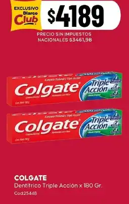 Diarco Colgate dentífrico triple acción oferta