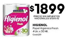 Diarco Higienol papel higiénico fresh oferta