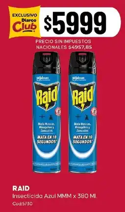 Diarco Raid insecticida azul mmm oferta