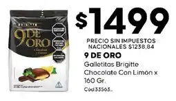 Diarco Brigitte galletitas 9 de oro chocolate con limón oferta