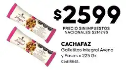 Diarco Cachafaz galletitas integral avena y pasas oferta