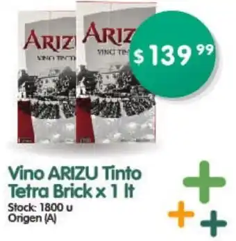 Supermercados Buenos Días Vino Arizu Tinto Tetra Brick x 1 Lt oferta