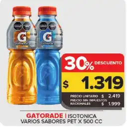 Carrefour Maxi Gatorade isotonica varios sabores oferta