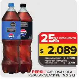 Carrefour Maxi Pepsi gaseosa cola regular/black oferta