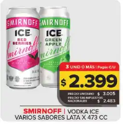 Carrefour Maxi Smirnoff vodka ice varios sabores oferta
