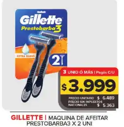 Carrefour Maxi Gillette maquina de afeitar prestobarba3 oferta
