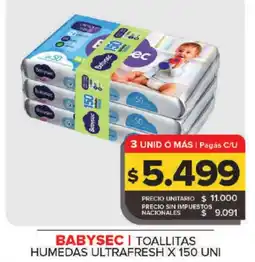 Carrefour Maxi Babysec toallitas humedas ultrafresh oferta