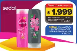 Carrefour Maxi Sedal shampoo/acondicionador varias fragancias oferta