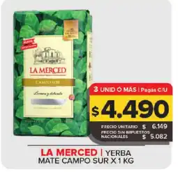 Carrefour Maxi La merced yerba mate campo sur oferta